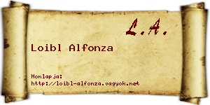 Loibl Alfonza névjegykártya